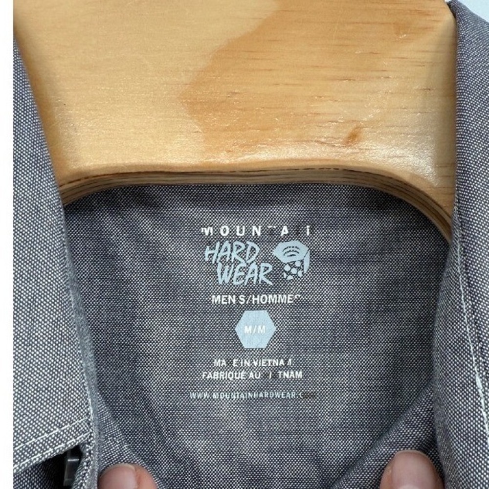 Mountain Hardwear Men's Huxley Short Sleeve Cotton Button Up Gray Shirt Size M - Picture 4 of 6